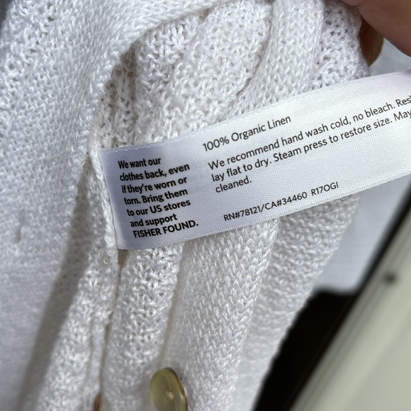 EILEEN FISHER LADIES WHITEN ORGANIC LINEN LONG CARDIGAN-S-GR8T GIFT! - Picture 5 of 6